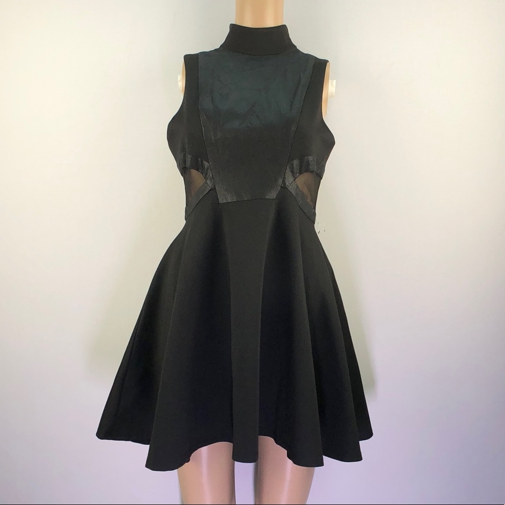 BCBgeneration sheer sides panel skater dress